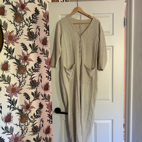 Rachel Pally Troy Linen Jumpsuit in Oatmeal - Picture 2 of 4